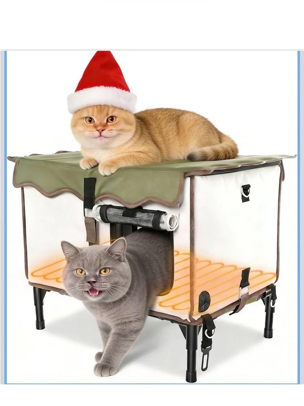 Green Heated Weatherproof Cat House 21×15×13 - New in Box!
